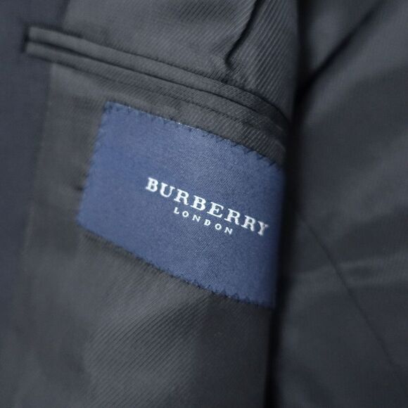Burberry London Blazer Jacket Men's 42 Black Wool Single Breasted Notch Lapel - Picture 8 of 11